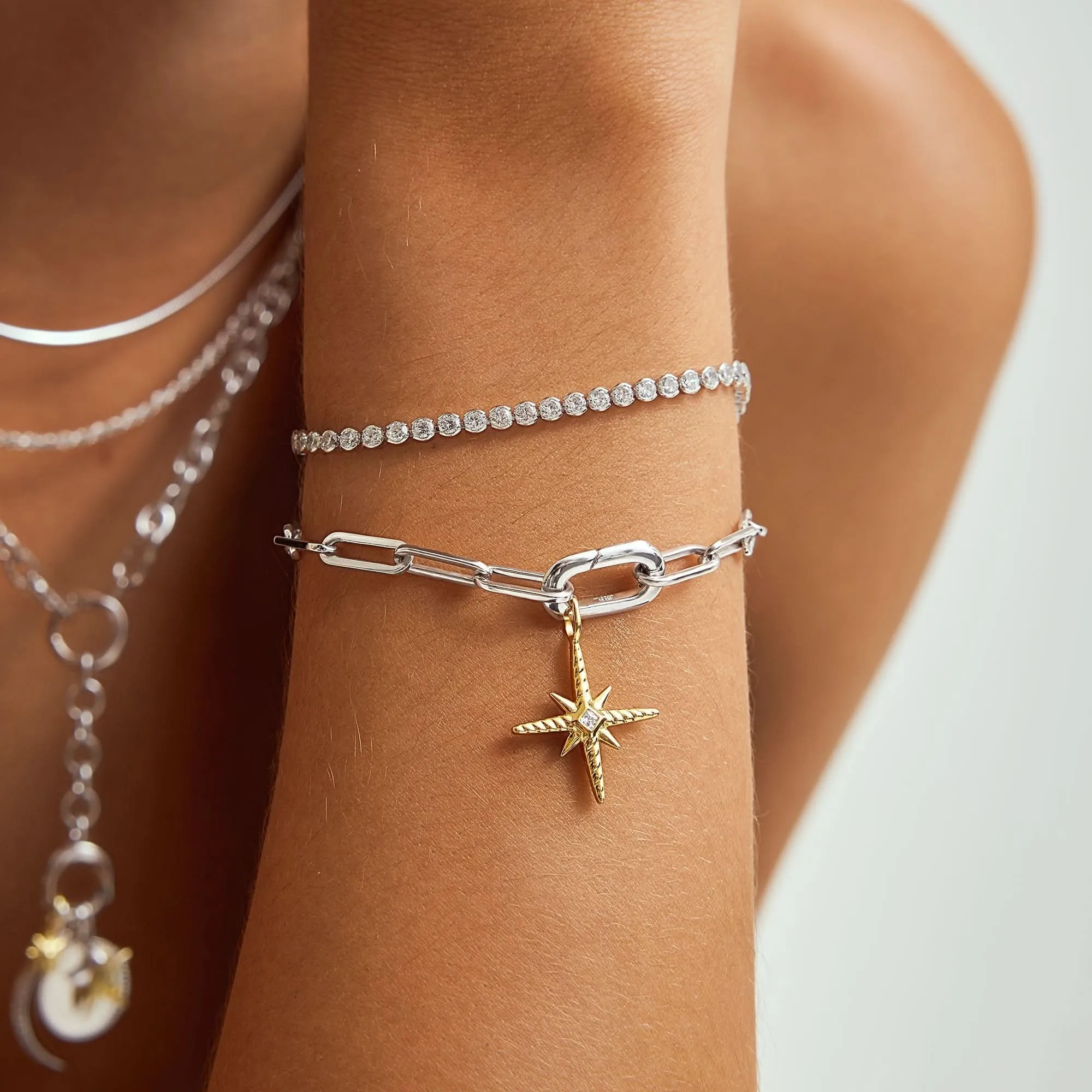 Ania Haie Silver Row Bezel Set Bracelet B058-06H Ania Haie Jewellery