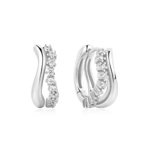 Ania Haie Silver Sparkle Double Huggies E056-05H Ania Haie Jewellery