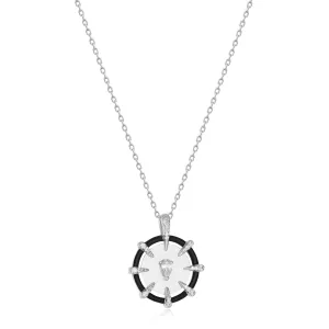 Ania Haie Silver Sparkle Point Medallion Necklace N053-08H Ania Haie Jewellery