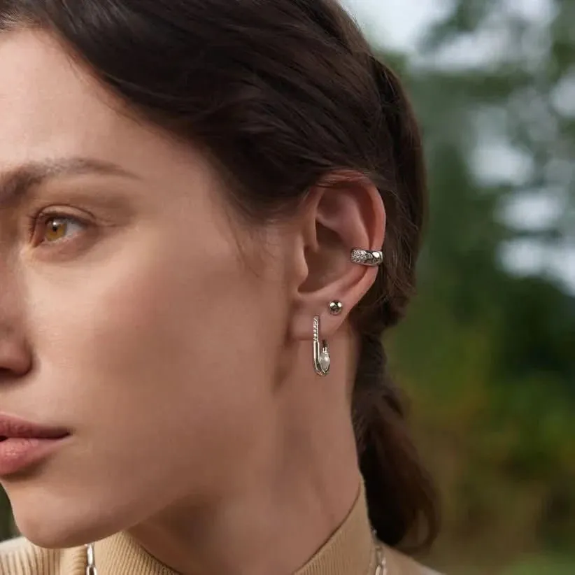 Ania Haie Silver Wide Sparkle Ear Cuff E054-01H Ania Haie Jewellery