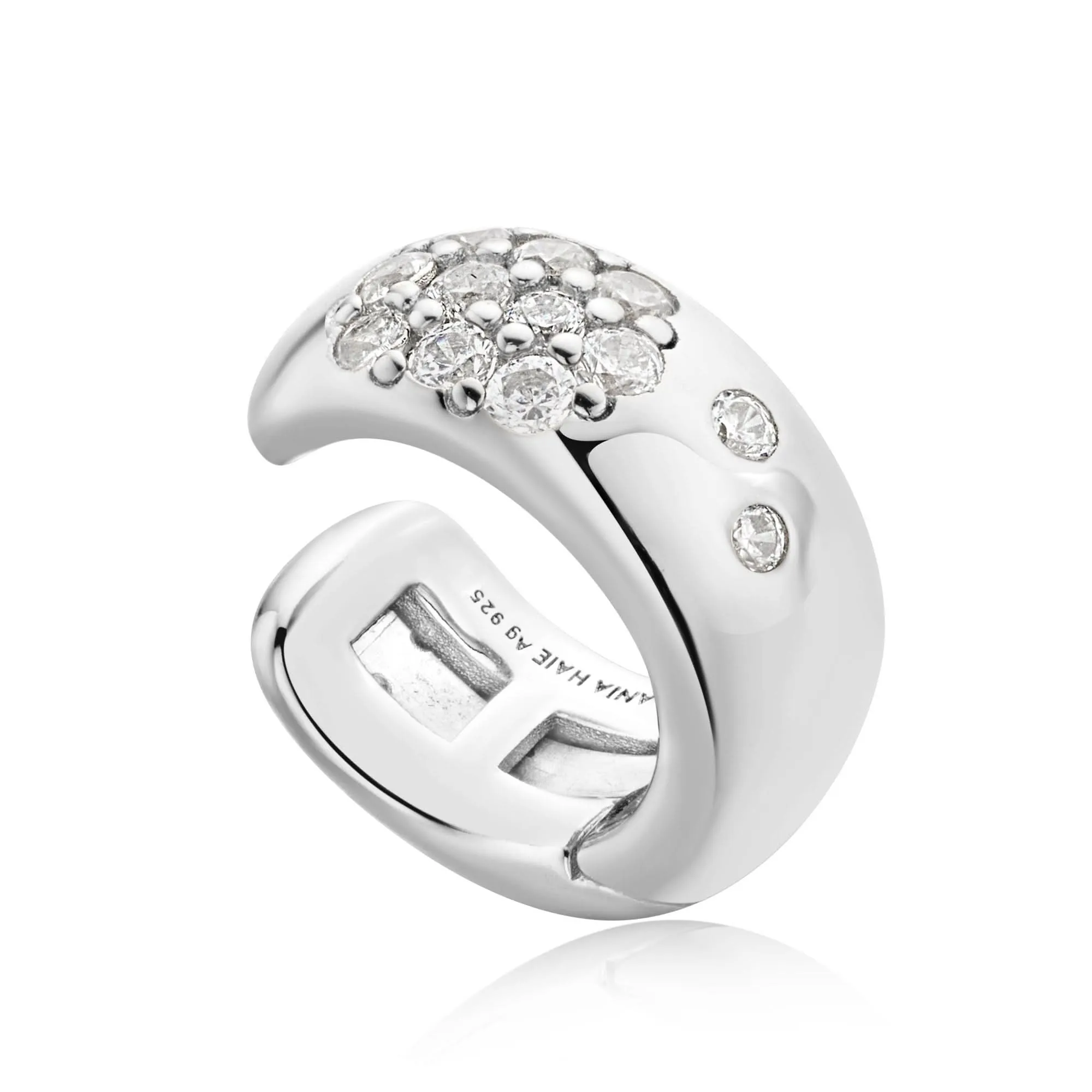 Ania Haie Silver Wide Sparkle Ear Cuff E054-01H Ania Haie Jewellery