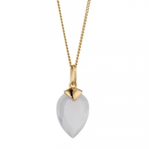 April Yellow Gold Plated Birthstone Chalcedony Stone Pendant P4978 Beginnings Jewellery