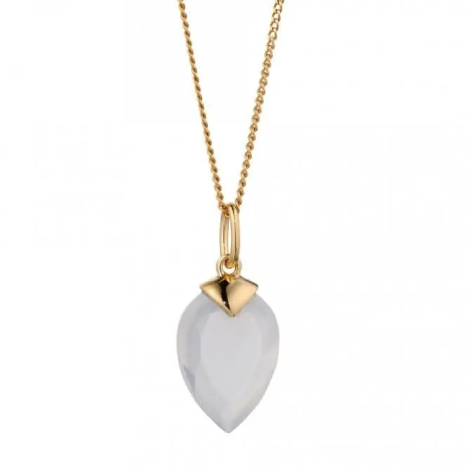 April Yellow Gold Plated Birthstone Chalcedony Stone Pendant P4978 Beginnings Jewellery