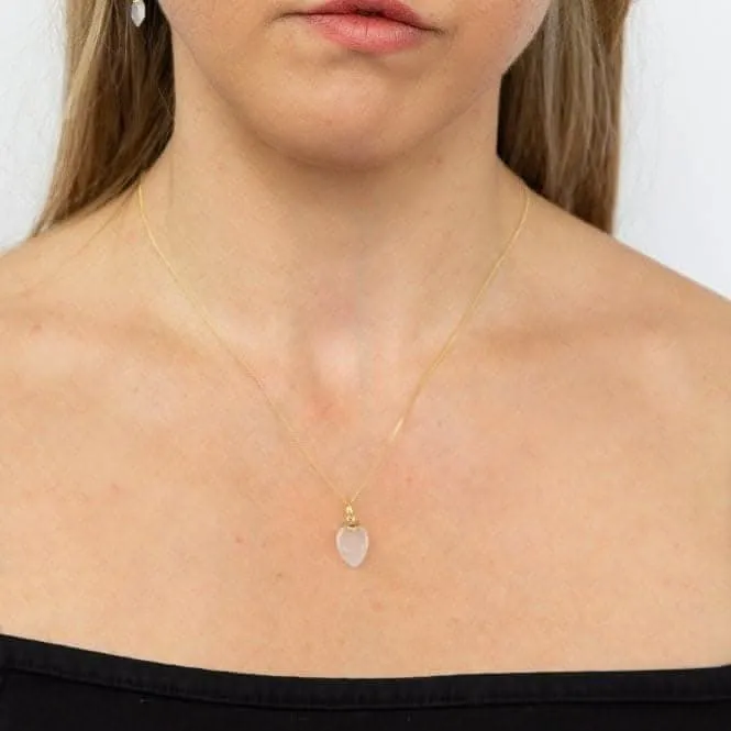 April Yellow Gold Plated Birthstone Chalcedony Stone Pendant P4978 Beginnings Jewellery