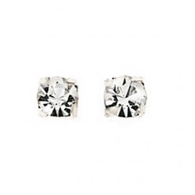 Beginnings Sterling Silver A127C Clear Crystal 4mm Claw Stud Earrings Beginnings Jewellery