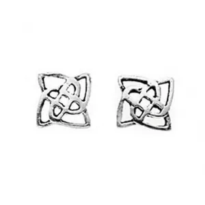 Beginnings Sterling Silver A170 Celtic Square Stud Earrings Beginnings Jewellery