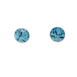 Beginnings Sterling Silver A824A Aquamarine Stud Earrings Beginnings Jewellery