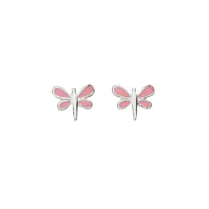 Beginnings Sterling Silver A827P Enamel Dragonfly Stud Earrings Beginnings Jewellery