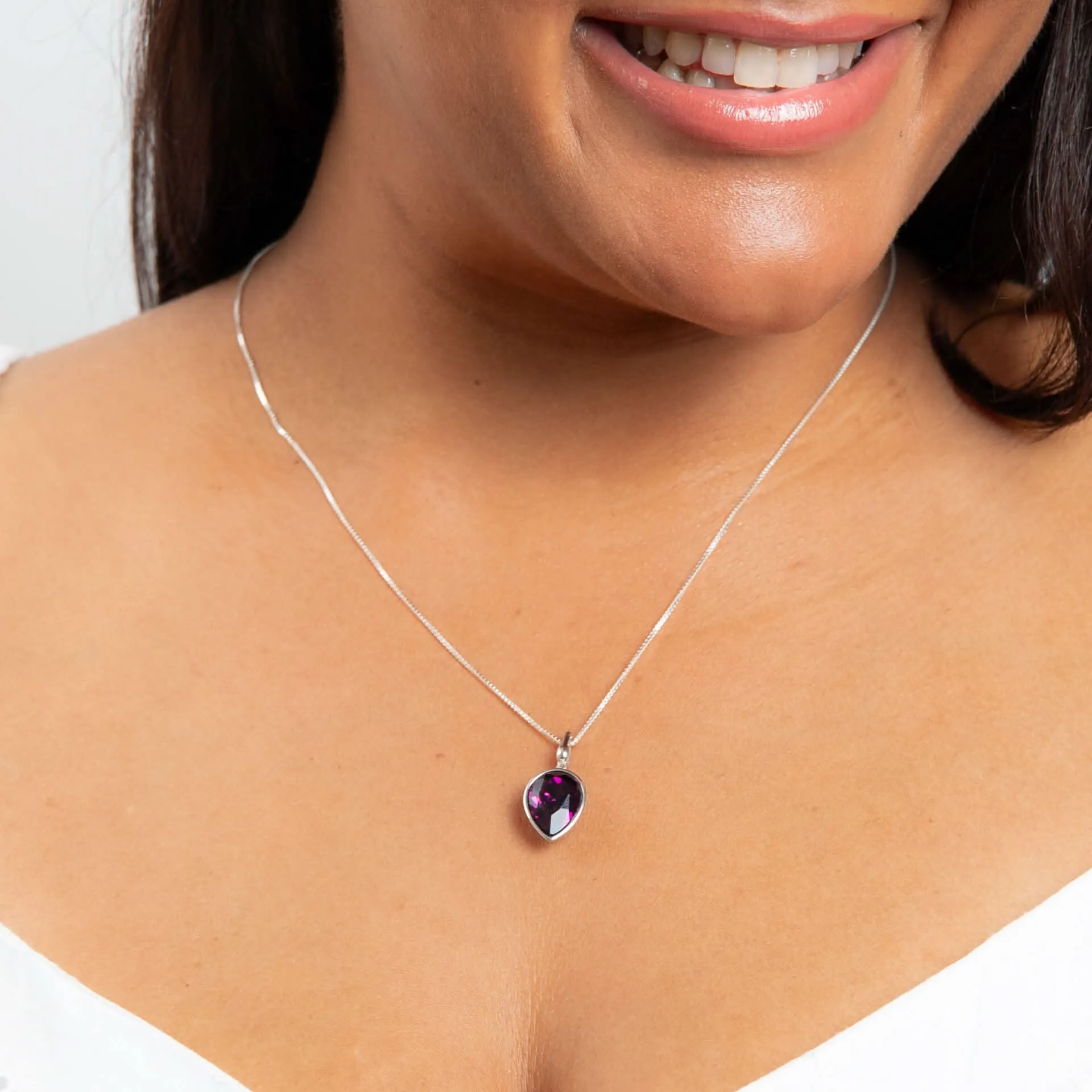 Beginnings Sterling Silver Amethyst Crystal Amethyst Pendant P5459M Beginnings Jewellery