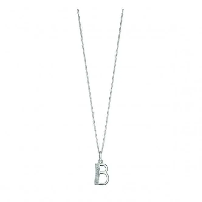Beginnings Sterling Silver Art Deco Initial B Cubic Zirconia Pendant P4724C Beginnings Jewellery