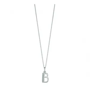 Beginnings Sterling Silver Art Deco Initial B Cubic Zirconia Pendant P4724C Beginnings Jewellery