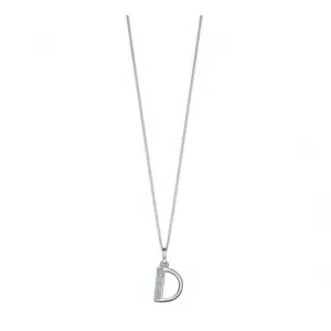 Beginnings Sterling Silver Art Deco Initial D Cubic Zirconia Pendant P4726C Beginnings Jewellery