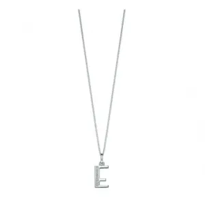 Beginnings Sterling Silver Art Deco Initial E Cubic Zirconia Pendant P4727C Beginnings Jewellery