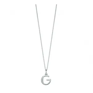 Beginnings Sterling Silver Art Deco Initial G Cubic Zirconia Pendant P4729C Beginnings Jewellery