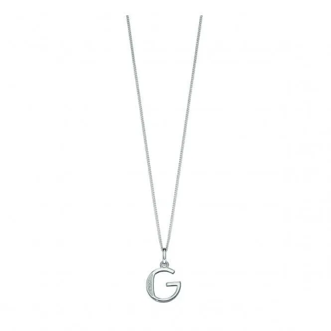 Beginnings Sterling Silver Art Deco Initial G Cubic Zirconia Pendant P4729C Beginnings Jewellery