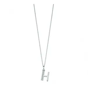 Beginnings Sterling Silver Art Deco Initial H Cubic Zirconia Pendant P4730C Beginnings Jewellery
