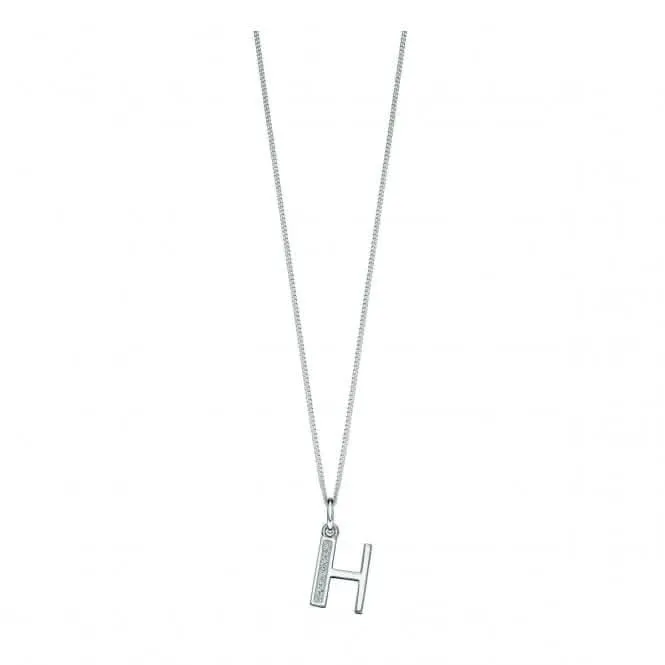 Beginnings Sterling Silver Art Deco Initial H Cubic Zirconia Pendant P4730C Beginnings Jewellery