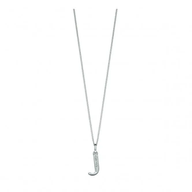 Beginnings Sterling Silver Art Deco Initial J Cubic Zirconia Pendant P4732C Beginnings Jewellery
