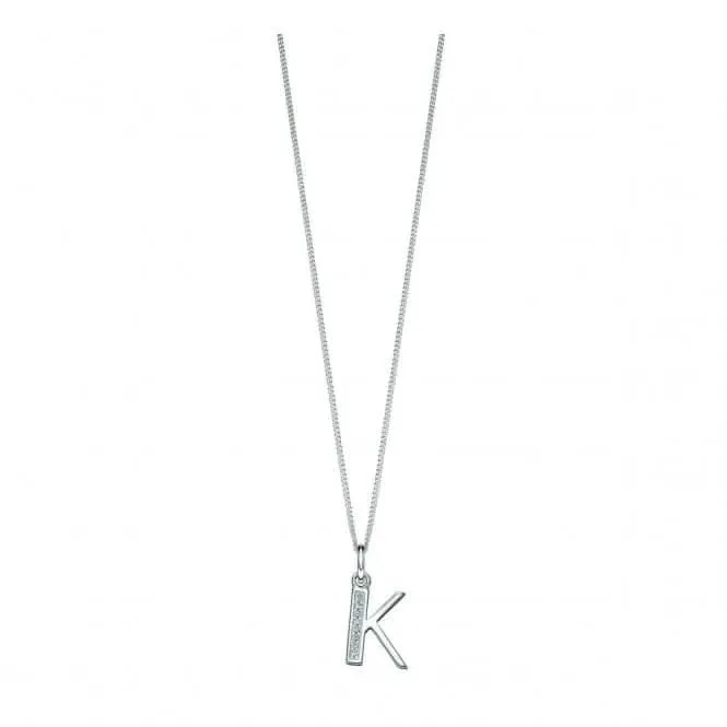 Beginnings Sterling Silver Art Deco Initial K Cubic Zirconia Pendant P4733C Beginnings Jewellery