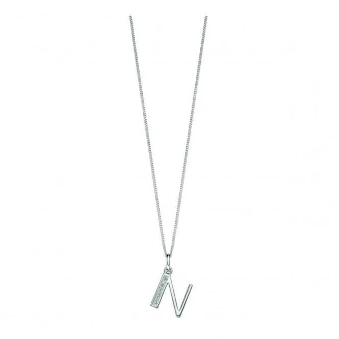 Beginnings Sterling Silver Art Deco Initial N Cubic Zirconia Pendant P4736C Beginnings Jewellery