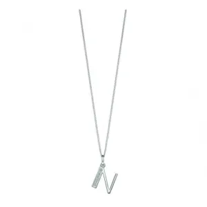 Beginnings Sterling Silver Art Deco Initial N Cubic Zirconia Pendant P4736C Beginnings Jewellery