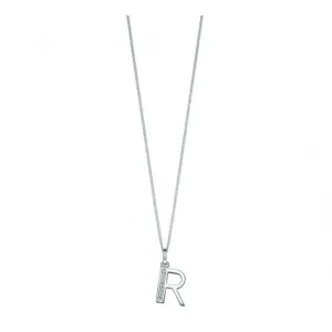 Beginnings Sterling Silver Art Deco Initial R Cubic Zirconia Pendant P4740C Beginnings Jewellery