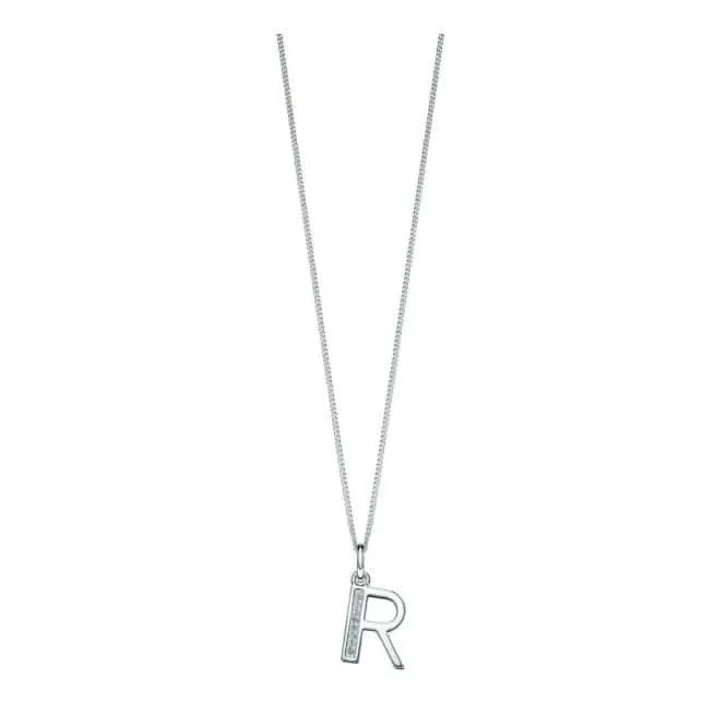 Beginnings Sterling Silver Art Deco Initial R Cubic Zirconia Pendant P4740C Beginnings Jewellery