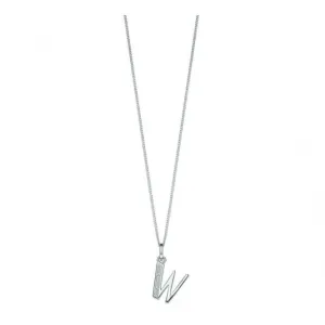 Beginnings Sterling Silver Art Deco Initial W Cubic Zirconia Pendant P4745C Beginnings Jewellery