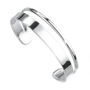 Beginnings Sterling Silver B085 D Shape  Flat Torque Bangle Beginnings Jewellery
