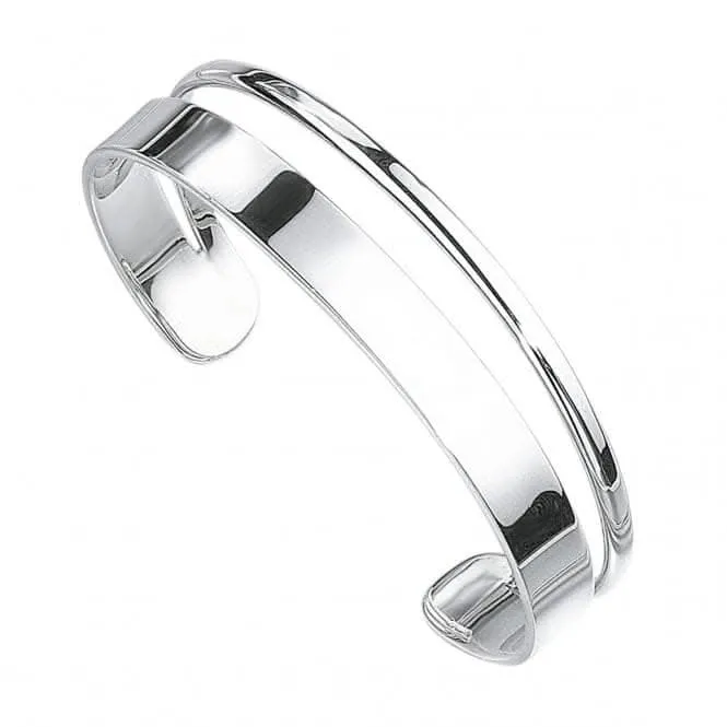 Beginnings Sterling Silver B085 D Shape  Flat Torque Bangle Beginnings Jewellery