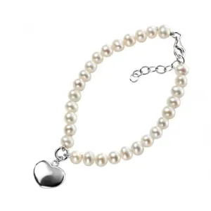 Beginnings Sterling Silver B3162W Pearl Puff Heart 18 3cm Bracelet B3162W Beginnings Jewellery