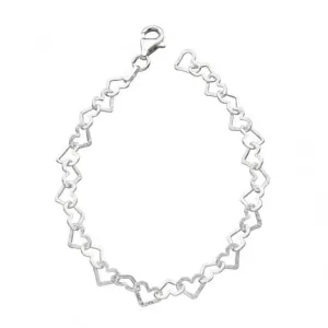 Beginnings Sterling Silver B4323 Diamond Cut Heart 19cm Bracelet Beginnings Jewellery