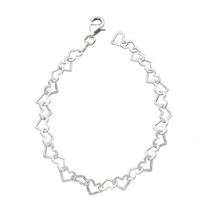 Beginnings Sterling Silver B4323 Diamond Cut Heart 19cm Bracelet Beginnings Jewellery