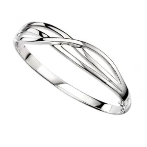 Beginnings Sterling Silver B4820 Cross Over Bangle Beginnings Jewellery
