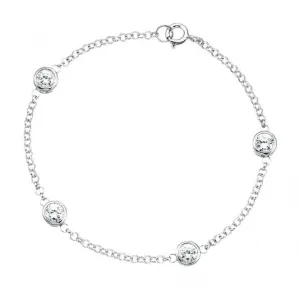 Beginnings Sterling Silver B724C Rubover 5mm Clear Bracelet Beginnings Jewellery