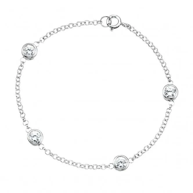 Beginnings Sterling Silver B724C Rubover 5mm Clear Bracelet Beginnings Jewellery