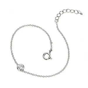 Beginnings Sterling Silver Clear Cubic Zirconia Chain Link 17 2cm Bracelet B4085C Beginnings Jewellery