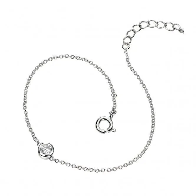 Beginnings Sterling Silver Clear Cubic Zirconia Chain Link 17 2cm Bracelet B4085C Beginnings Jewellery
