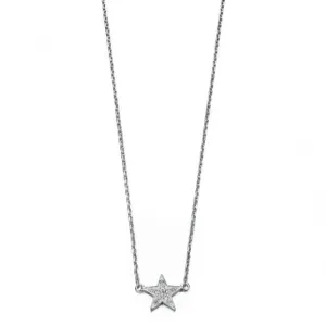 Beginnings Sterling Silver Clear Cubic Zirconia Star 41 3cm Necklaces N3241C Beginnings Jewellery