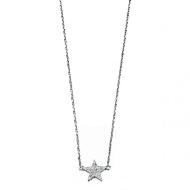Beginnings Sterling Silver Clear Cubic Zirconia Star 41 3cm Necklaces N3241C Beginnings Jewellery
