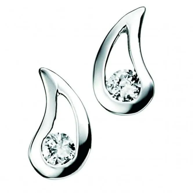 Beginnings Sterling Silver Clear Cubic Zirconia Teardrop Earrings E3057C Beginnings Jewellery