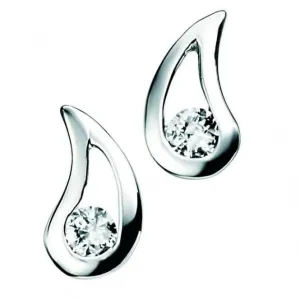 Beginnings Sterling Silver Clear Cubic Zirconia Teardrop Earrings E3057C Beginnings Jewellery