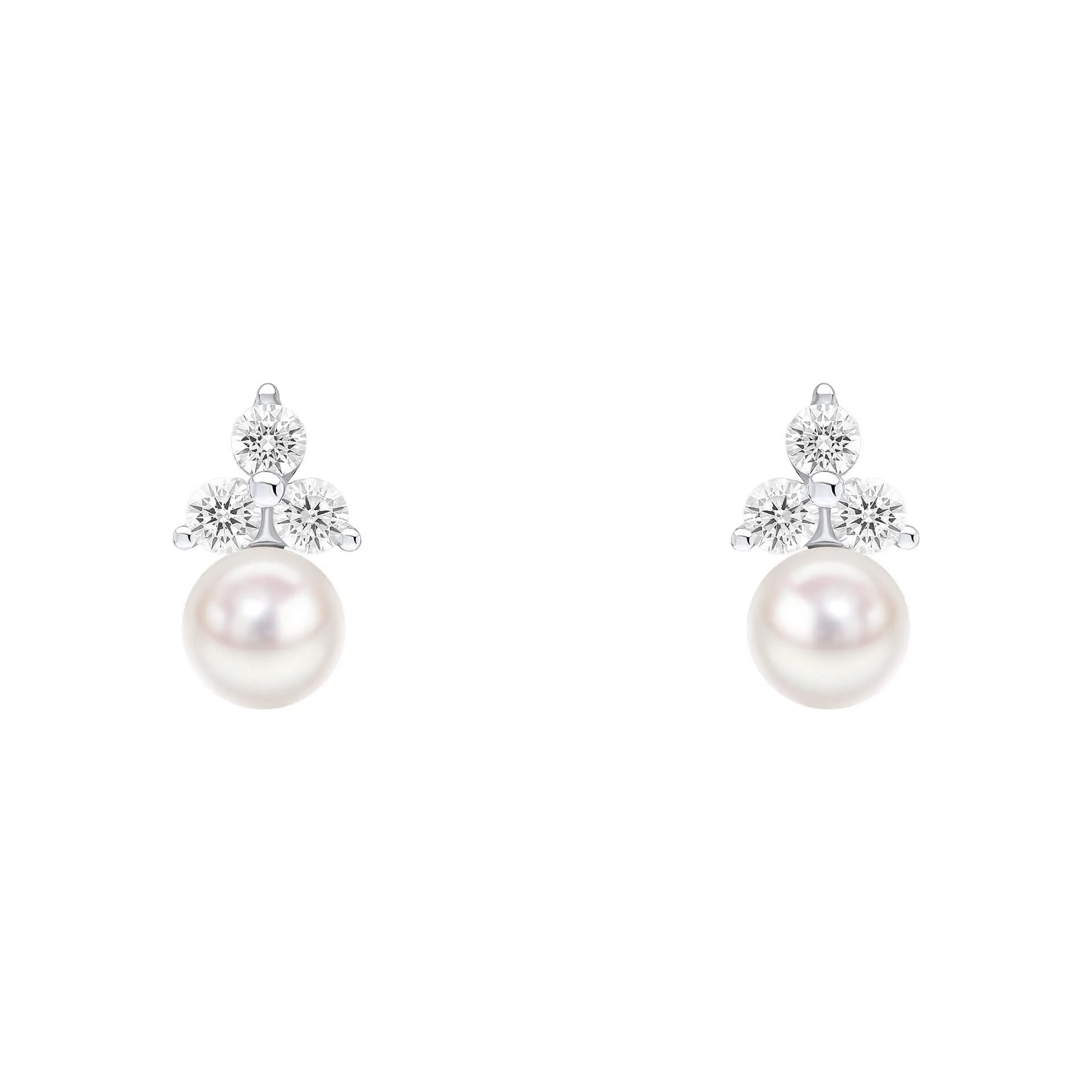 Beginnings Sterling Silver Cubic Zirconia and White Shell Pearl White Earrings E6497W Beginnings Jewellery
