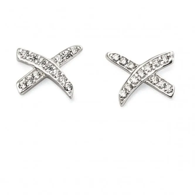 Beginnings Sterling Silver Cubic Zirconia Kiss Earrings E5575C Beginnings Jewellery