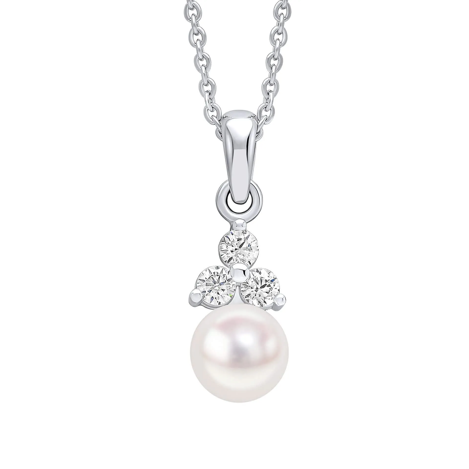 Beginnings Sterling Silver Cubic Zirconia Shell Pearl White Pendant P5464W Beginnings Jewellery