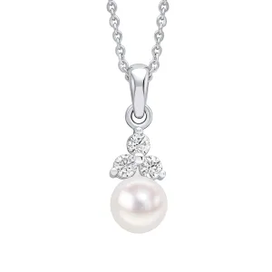 Beginnings Sterling Silver Cubic Zirconia Shell Pearl White Pendant P5464W Beginnings Jewellery