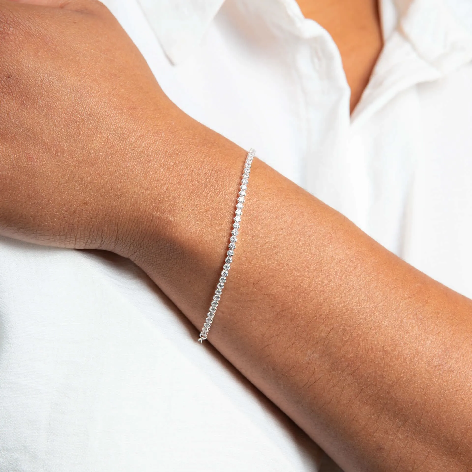 Beginnings Sterling Silver Cubic Zirconia White Bracelet B5533C Beginnings Jewellery