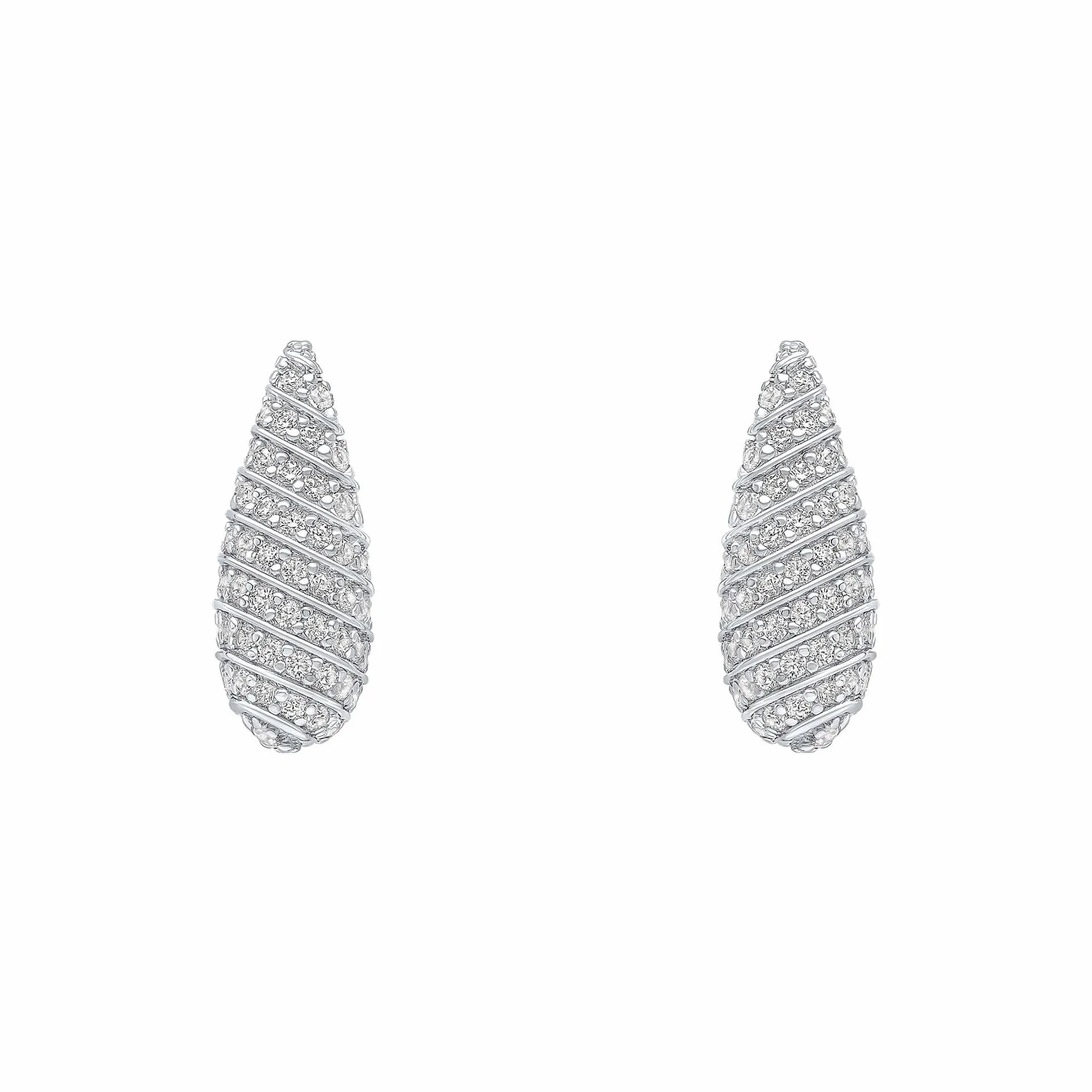 Beginnings Sterling Silver Cubic Zirconia White Earrings E6476C Beginnings Jewellery