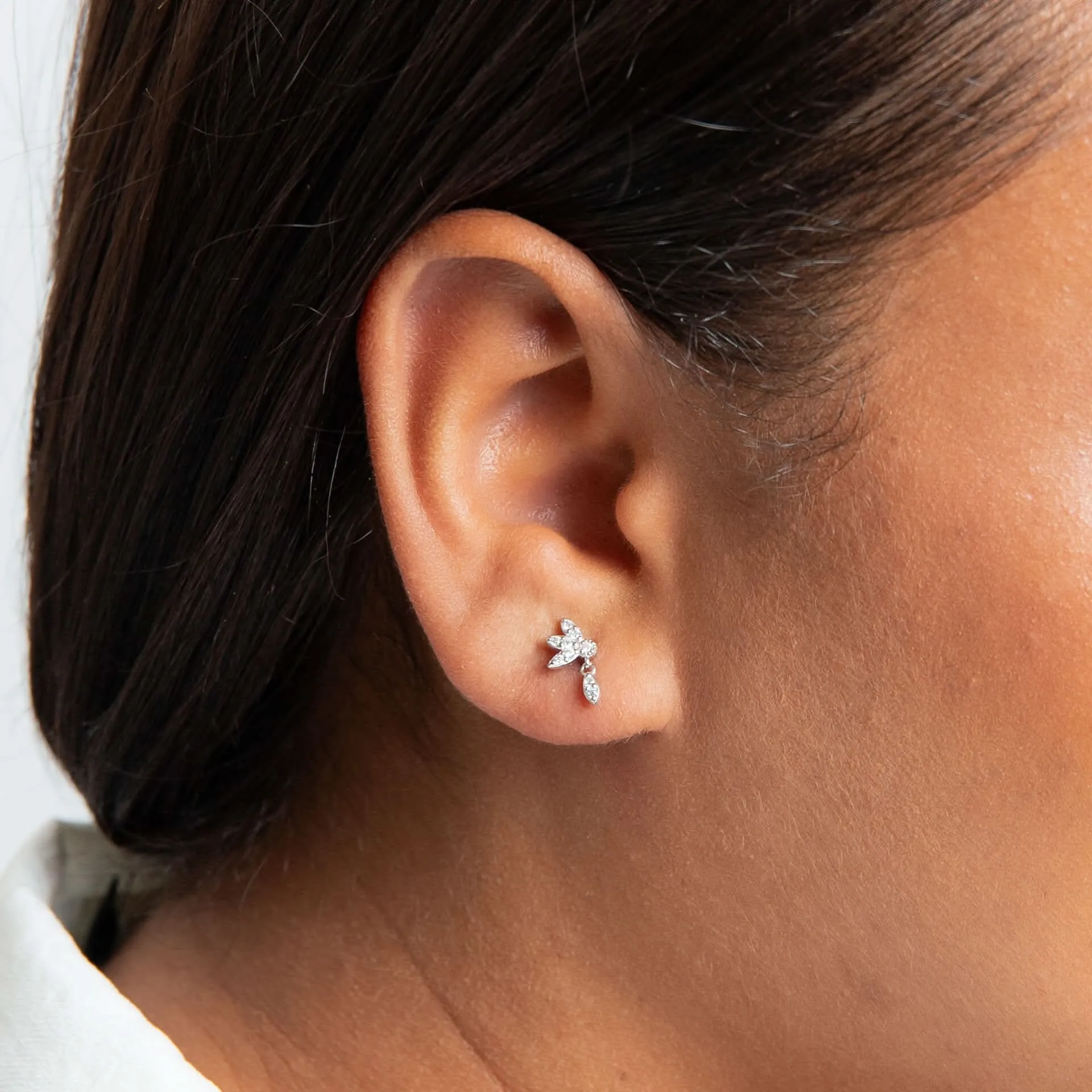 Beginnings Sterling Silver Cubic Zirconia White Earrings E6493C Beginnings Jewellery