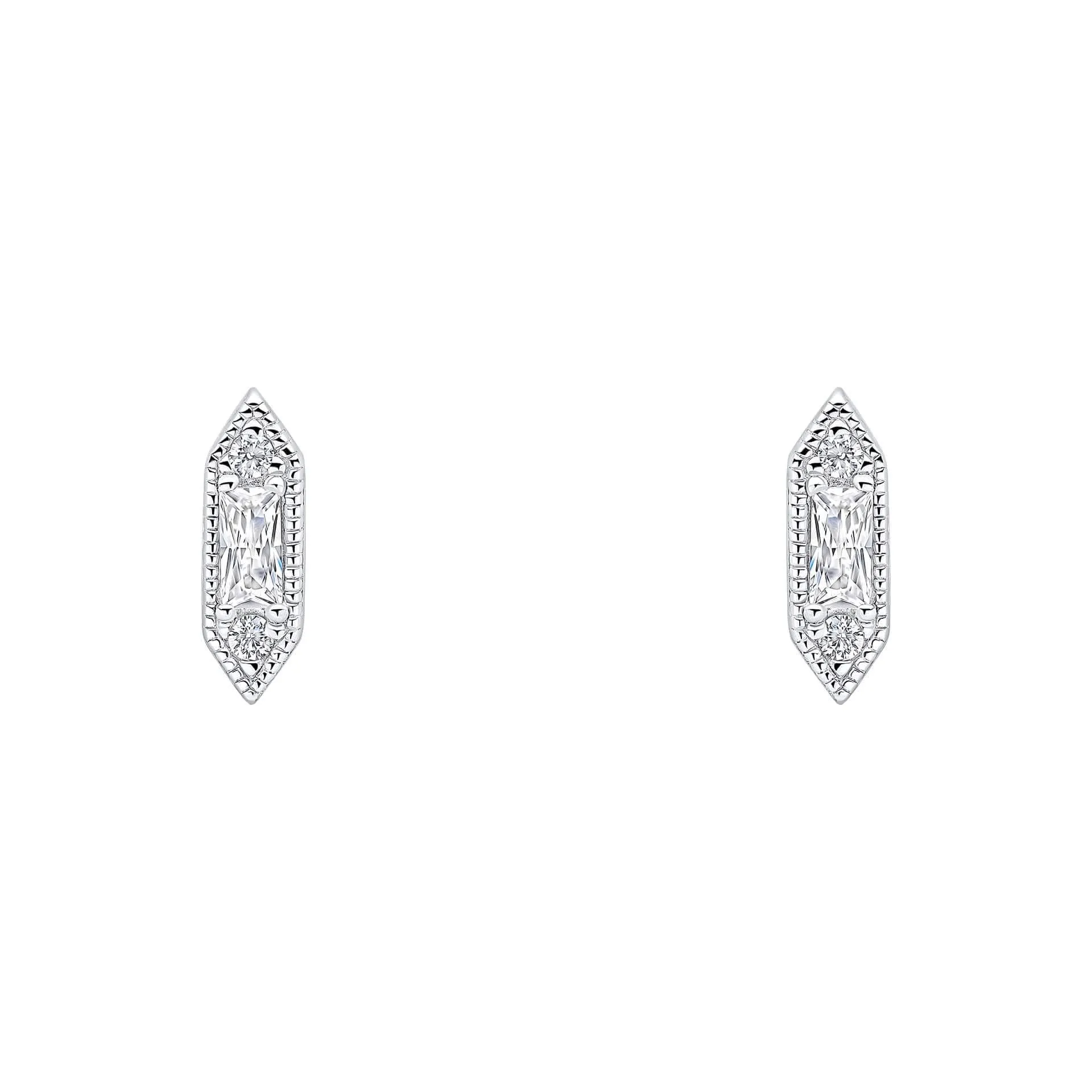 Beginnings Sterling Silver Cubic Zirconia White Earrings E6496C Beginnings Jewellery